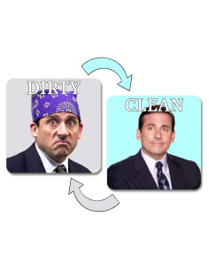 Imán DUNGGLE Lavavajillas Limpio Sucio 8.89 cm Cuadrado