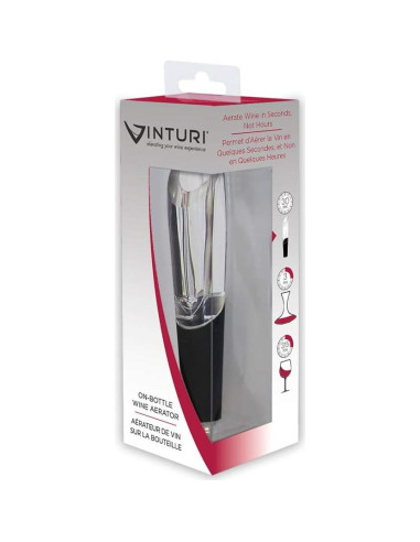 Acelerador de Vino Vinturi Negro para Botella y Decantador