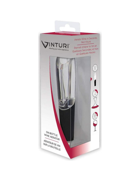 Acelerador de Vino Vinturi Negro para Botella y Decantador