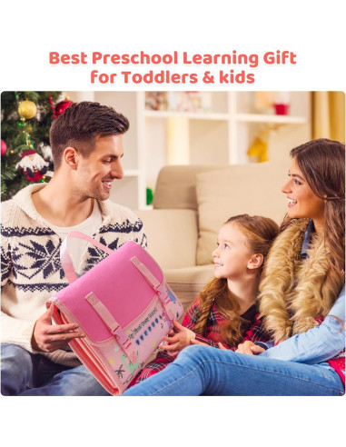 Tablero Ocupado Montessori Rosa - Juguete Educativo 24 Actividades