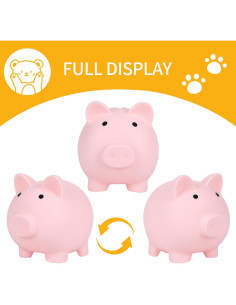 Alcancía Mini H&W Rosa Irrompible para Niños 12.1 cm 2