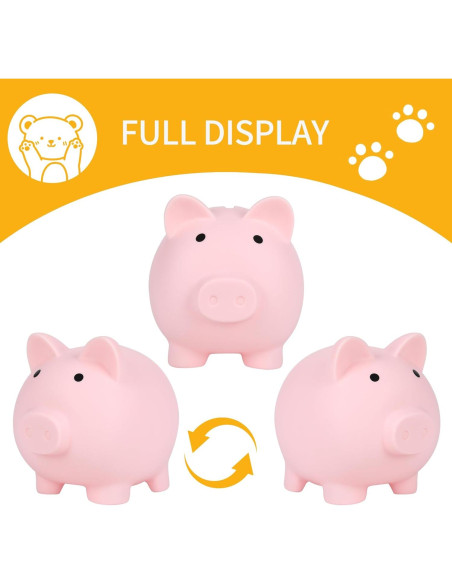 Alcancía Mini H&W Rosa Irrompible para Niños 12.1 cm