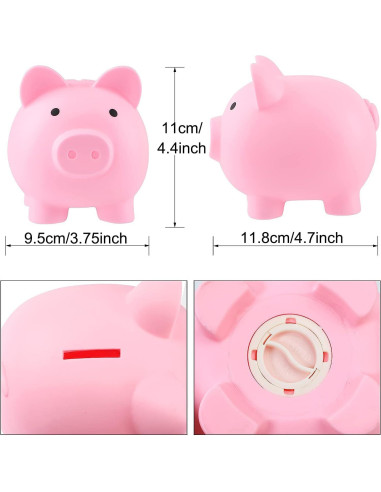 Alcancía Mini H&W Rosa Irrompible para Niños 12.1 cm