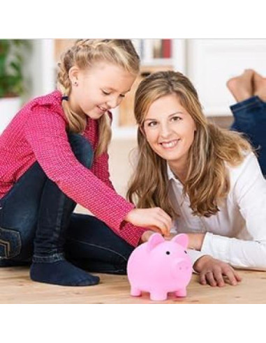 Alcancía Mini H&W Rosa Irrompible para Niños 12.1 cm