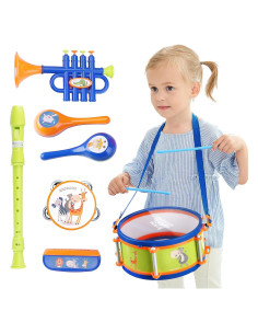 Set de Juguetes Musicales iPlay, iLearn - Batería, Trompeta y Más