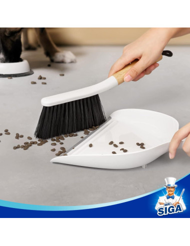 Conjunto de Recogedor y Cepillo MR.SIGA con Mango de Bambú