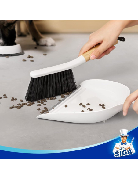 Conjunto de Recogedor y Cepillo MR.SIGA con Mango de Bambú