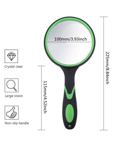 Lupa de Mano Rongon 10X 100mm Irrompible Paquete de 2