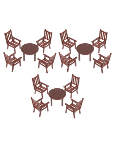 Conjunto de Muebles en Miniatura Toyvian 1:50 Mesa y Sillas