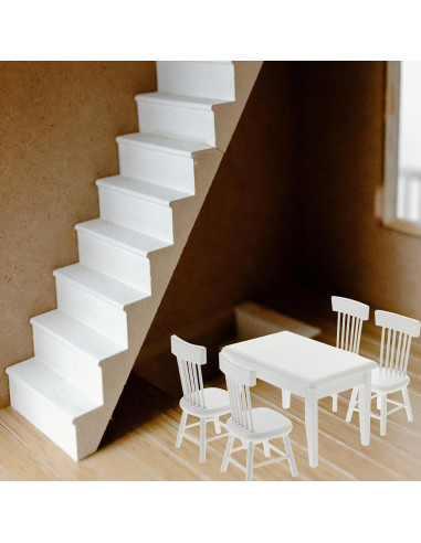 Conjunto Miniatura Mesa y Sillas Beaupretty para Casa de Muñecas