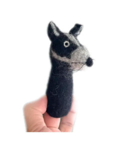 Títere de dedo tejón hecho a mano - Ganapati Crafts - 10 cm