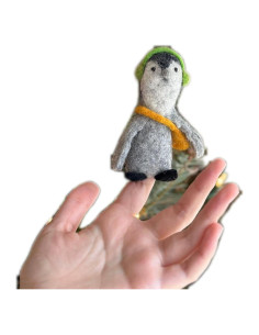 Títeres de Dedo Pingüino Hechos a Mano - Juguete Educativo