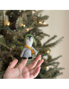 Títeres de Dedo Pingüino Hechos a Mano - Juguete Educativo 2