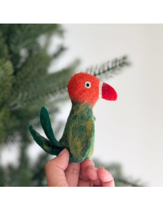 Títere de dedo de loro Ganapati Crafts 10 cm fieltro ecológico 2