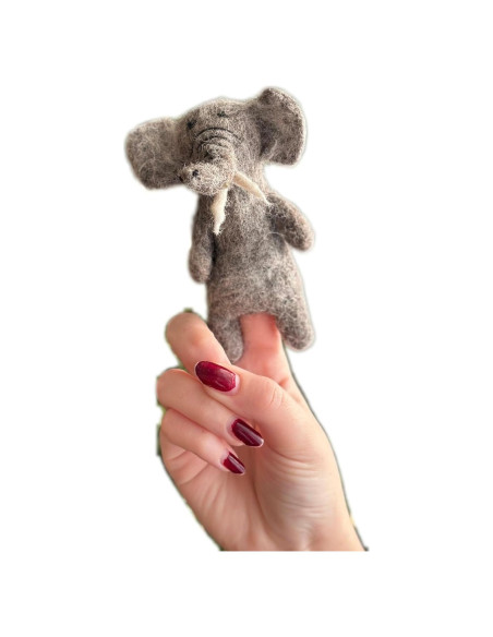 Títere de dedo elefante de fieltro Ganapati Crafts 10 cm