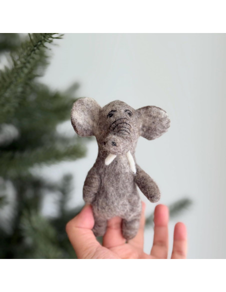 Títere de dedo elefante de fieltro Ganapati Crafts 10 cm