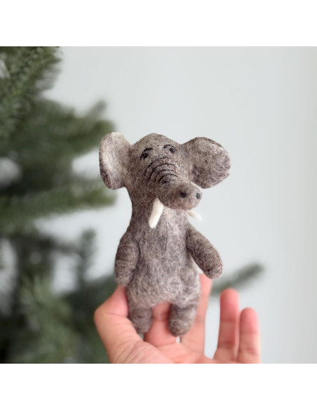 Títere de dedo elefante de fieltro Ganapati Crafts 10 cm