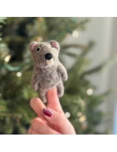 Títere de dedo de castor hecho a mano Ganapati Crafts 10 cm 2