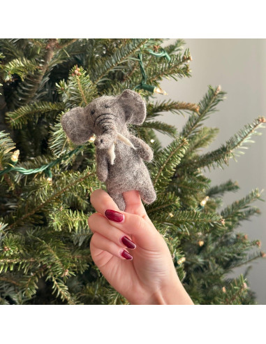 Títere de dedo elefante de fieltro Ganapati Crafts 10 cm