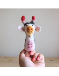 Títere de dedo de vaca lechera hecho a mano - Ganapati Crafts 2