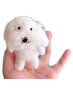 Títere de dedo perro maltés hecho a mano - Ganapati Crafts