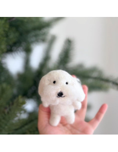 Títere de dedo perro maltés hecho a mano - Ganapati Crafts 2