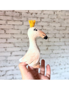 Títere de dedo de cisne con corona Ganapati Crafts 10 cm 2