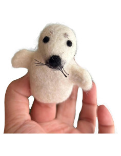 Títere de Dedo Foca Hecho a Mano Ganapati Crafts 10 cm