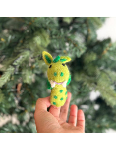 Títere de dedo de dragón Ganapati Crafts 100% lana 10 cm 2