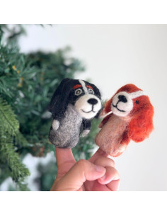 Títeres de dedo de fieltro Cavalier King Charles Spaniel 2