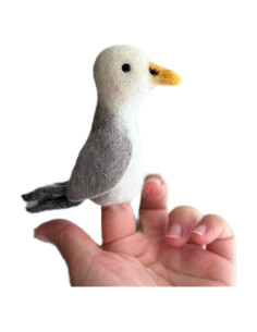 Títere de dedo gaviota Ganapati Crafts 10 cm ecológico