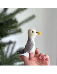 Títere de dedo gaviota Ganapati Crafts 10 cm ecológico 2