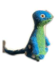 Títere de dedo Brontosaurus azul Ganapati Crafts 10 cm