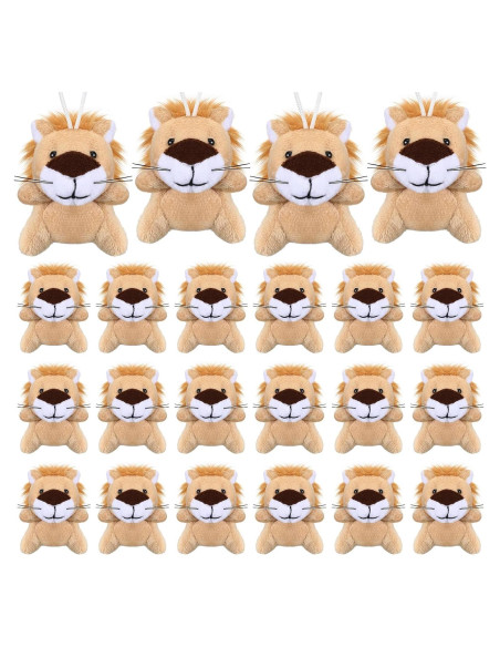 30 Mini Animales de Peluche León Shappy 6 cm para Fiesta