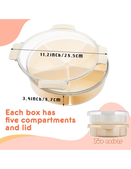 2 Cajas Sensoriales Vertintong con Tapa 28.5 cm Beige y Blanco