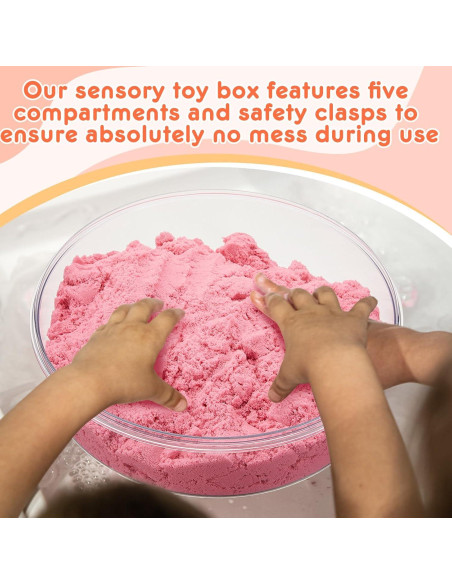 2 Cajas Sensoriales Vertintong con Tapa 28.5 cm Beige y Blanco