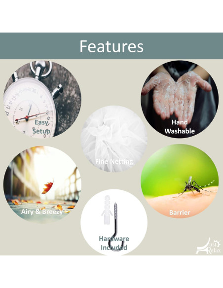 Conjunto de Dosel Decorativo Solo Relájate Blanco 2.5m