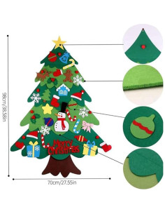 Árbol de Navidad de Fieltro Montessori Syansju 98x70 cm 2