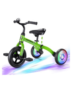 Triciclo 3 en 1 YGJT Verde para Niños 2 a 5 Años Ajustable