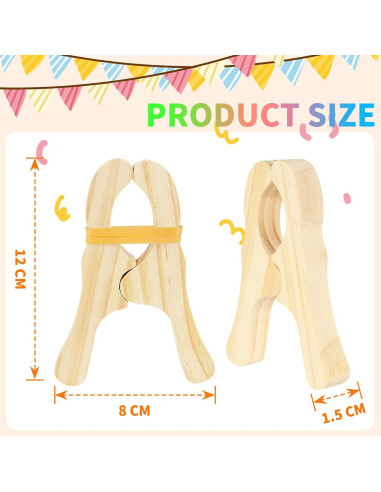 12 Clips de Madera para Juego Montessori y Waldorf - 363g