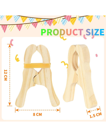 12 Clips de Madera para Juego Montessori y Waldorf - 363g