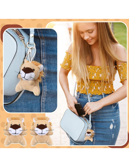 30 Mini Animales de Peluche León Shappy 6 cm para Fiesta