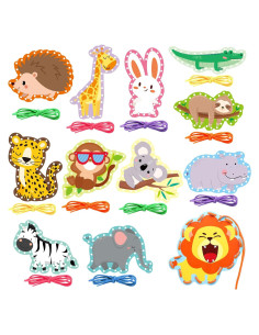 Kit de Tarjetas de Enhebrado Dapaqami - 12 Animales Selva