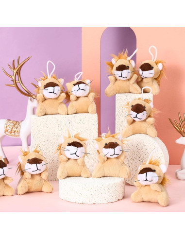 30 Mini Animales de Peluche León Shappy 6 cm para Fiesta