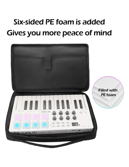 Funda para Teclado MIDI Hoerev Bolsa de Viaje 33x18x5cm Negro