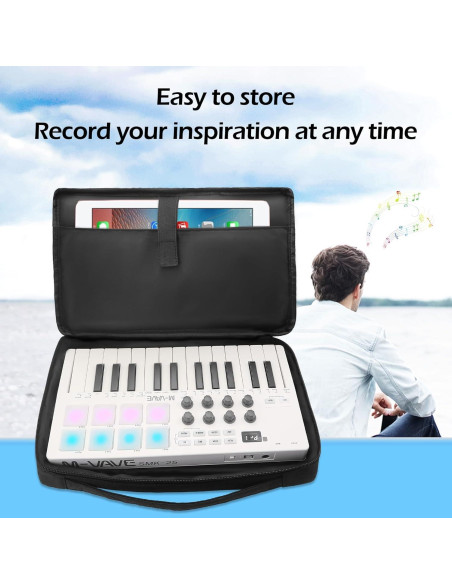 Funda para Teclado MIDI Hoerev Bolsa de Viaje 33x18x5cm Negro