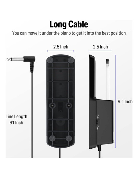 Pedal de Sostenido Donner DSP-001 para Teclado y Piano Digital
