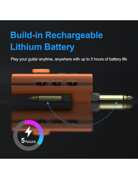 Amplificador de Auriculares Dozzly MS-8 Naranja con 18 Efectos