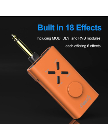 Amplificador de Auriculares Dozzly MS-8 Naranja con 18 Efectos