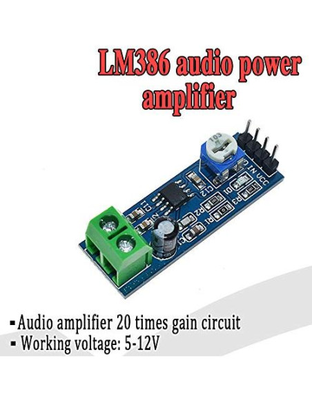 Módulo Amplificador de Audio LM386 QEBIDUM 6 Pcs 5V-12V